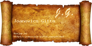 Joanovics Gitta névjegykártya